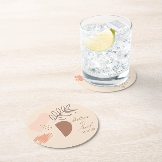 Eenvoudig Abstract monogram voor geometrische aard Ronde Kartonnen Onderzetter (Insitu)