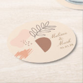 Eenvoudig Abstract monogram voor geometrische aard Ronde Kartonnen Onderzetter (Gebogen)