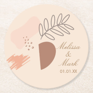 Eenvoudig Abstract monogram voor geometrische aard Ronde Kartonnen Onderzetter