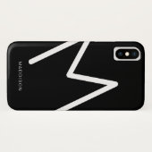 Eenvoudig Abstract monogram zwart-wit Case-Mate iPhone Case (Achterkant (horizontaal))