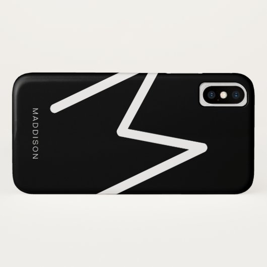 Eenvoudig Abstract monogram zwart-wit Case-Mate iPhone Case (Achterkant (horizontaal))