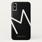 Eenvoudig Abstract monogram zwart-wit Case-Mate iPhone Case (Achterkant)
