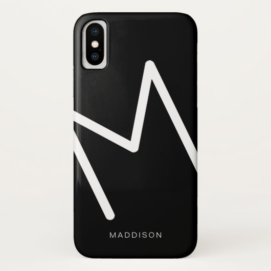 Eenvoudig Abstract monogram zwart-wit Case-Mate iPhone Case (Achterkant)