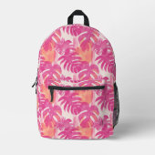 Eenvoudig abstract patroon met bladeren van monste bedrukte rugzak (Voorkant)