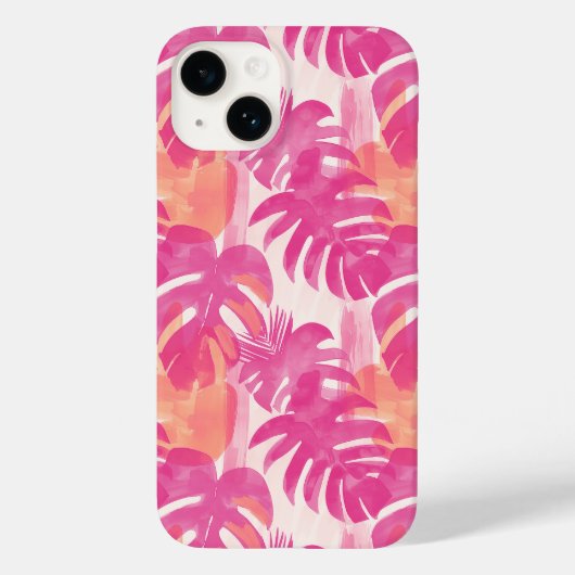 Eenvoudig abstract patroon met bladeren van monste Case-Mate iPhone case (Achterkant)