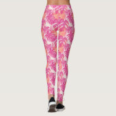 Eenvoudig abstract patroon met bladeren van monste leggings (Achterkant)