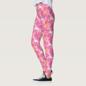 Eenvoudig abstract patroon met bladeren van monste leggings (Links)