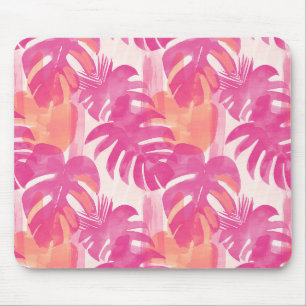 Eenvoudig abstract patroon met bladeren van monste muismat