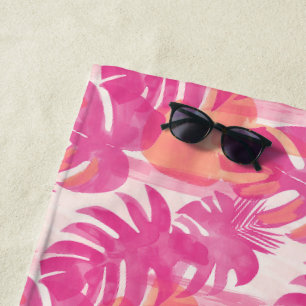 Eenvoudig abstract patroon met bladeren van monste strandlaken