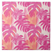 Eenvoudig abstract patroon met bladeren van monste tegeltje (Voorkant)