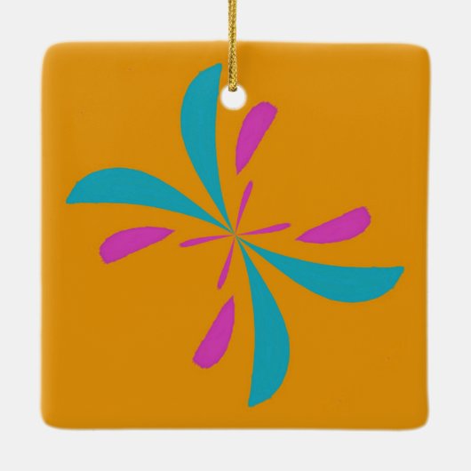 Eenvoudig Abstract vluchtplatform voor vlinders Keramisch Ornament (Achterkant)