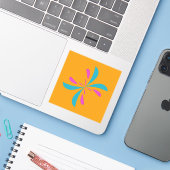 Eenvoudig Abstract vluchtplatform voor vlinders Sticker (Laptop met iPhone)