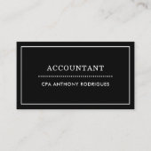 Eenvoudig accountant zwart Visitekaartje (Voorkant)