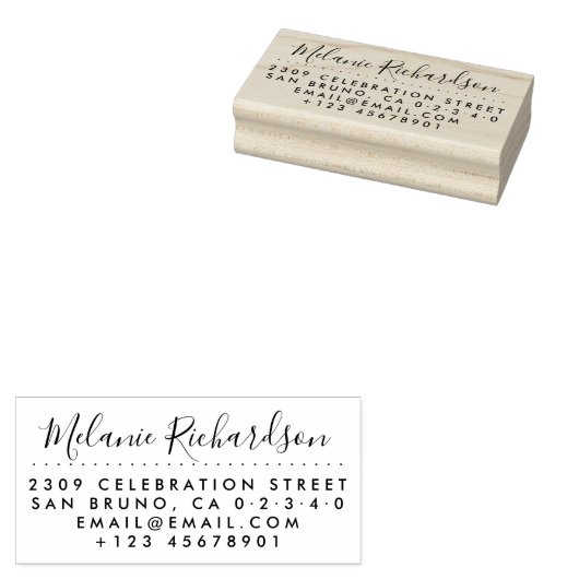 Eenvoudig adres contactgegevens retouradres rubberstempel (Gestempeld)