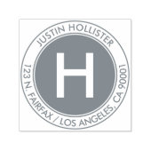 Eenvoudig adres en Initiaal monogram #2 Zelfinktende Stempel (Design)