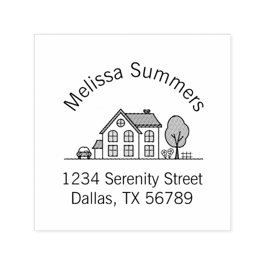 Eenvoudig adres illustratieboog gebouw 3  zelfinktende stempel (Design)