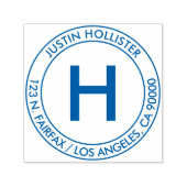 Eenvoudig adres & Initiaal Monogram Zelfinktende Stempel (Design)