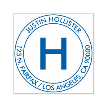 Eenvoudig adres & Initiaal Monogram