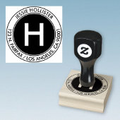 Eenvoudig adres & initiële monogram #2 rubberstempel