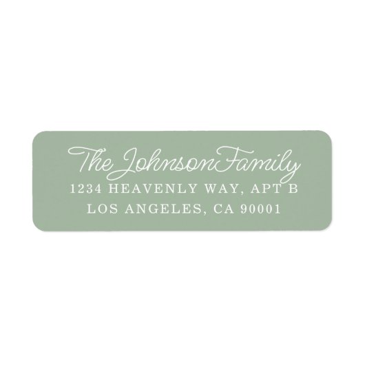 Eenvoudig adres Label Sage Green (Voorkant)