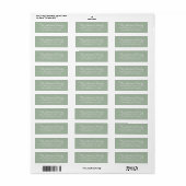 Eenvoudig adres Label Sage Green (Full Sheet)