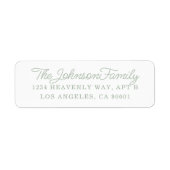 Eenvoudig adres Label Sage Green (Voorkant)