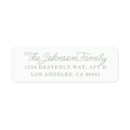 Eenvoudig adres Label Sage Green (Voorkant)