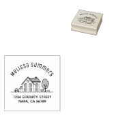 Eenvoudig adres van de Illustratie van het Huis 4 Rubberstempel (Gestempeld)