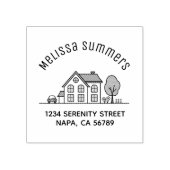 Eenvoudig adres van de Illustratie van het Huis 4 Rubberstempel (Afrduk)
