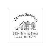 Eenvoudig adres van de Illustratie van het Huis 4 Rubberstempel (Afrduk)