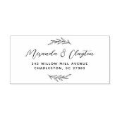 Eenvoudig adres van het moderne Script Wedding Cou Rubberstempel (Afrduk)