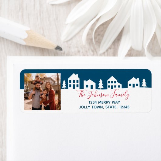 Eenvoudig adres voor kerstdorp etiket (Insitu)