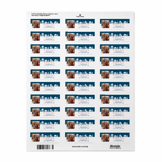 Eenvoudig adres voor kerstdorp etiket (Full Sheet)