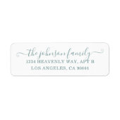 Eenvoudig adreslabel Leegblauw op wit Etiket (Voorkant)