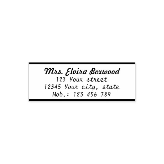 Eenvoudig adreslabel met regels  zelfinktende stempel (Design)