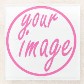 Eenvoudig  Afbeelding Fotosjabloon Glazen Onderzetter (Voorkant)