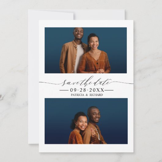 Eenvoudig afbeeldingsweddenschap Save the Date 2 P Kaart (Voorkant)