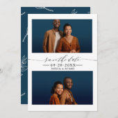 Eenvoudig afbeeldingsweddenschap Save the Date 2 P Kaart (Voorkant / Achterkant)