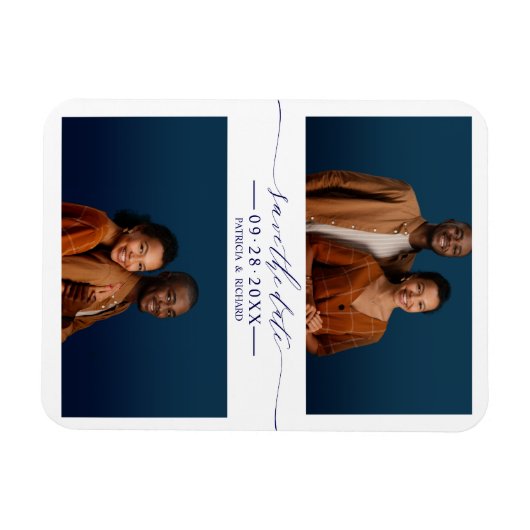 Eenvoudig afbeeldingsweddenschap Save the Date 2 P Magneet (Horizontaal)