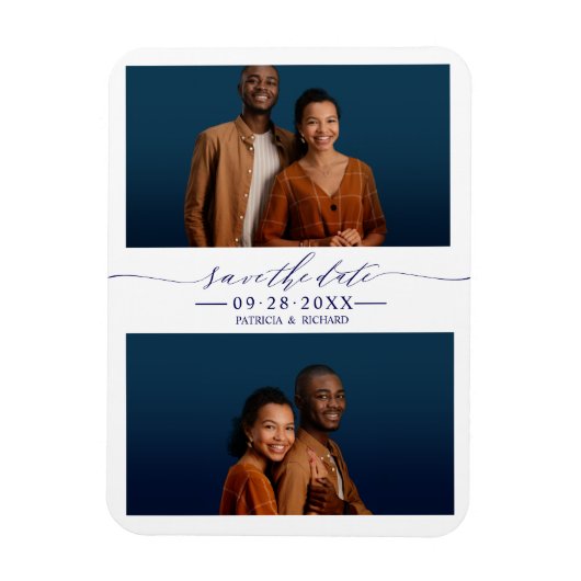 Eenvoudig afbeeldingsweddenschap Save the Date 2 P Magneet (Verticaal)