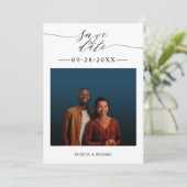 Eenvoudig afbeeldingsweddenschap Sparen de Datum F Kaart (Staand voorkant)