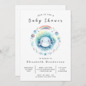 Eenvoudig afdrukbaar walvis Baby shower Kaart (Voorkant / Achterkant)