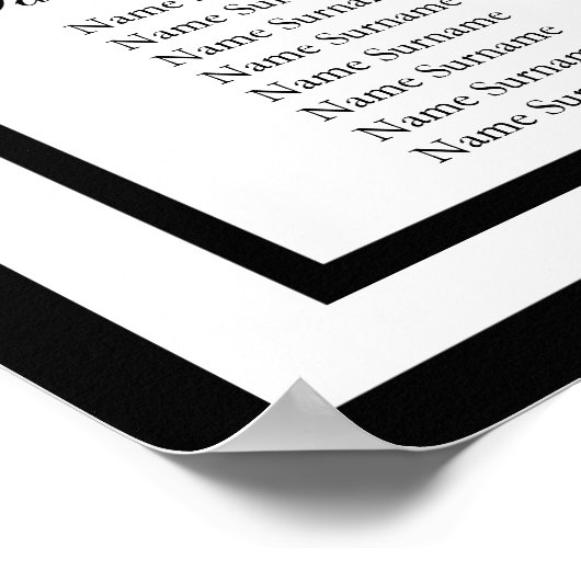 Eenvoudig afdrukplan voor zwarte bruiloft poster (Hoek)