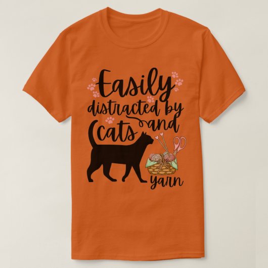 Eenvoudig afgeleid door katten en garenTShirt T-shirt (Design voorkant)
