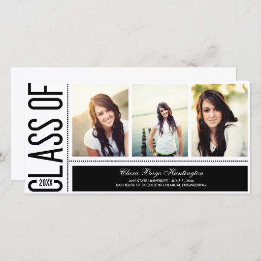 Eenvoudig afstudeerbericht aankondiging (Voorkant / Achterkant)