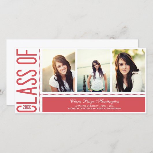 Eenvoudig afstudeerbericht aankondiging (Voorkant / Achterkant)