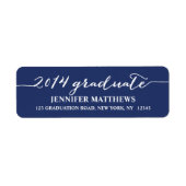 Eenvoudig Afstudeerder Afstuderen retour adres lab Etiket (Voorkant)
