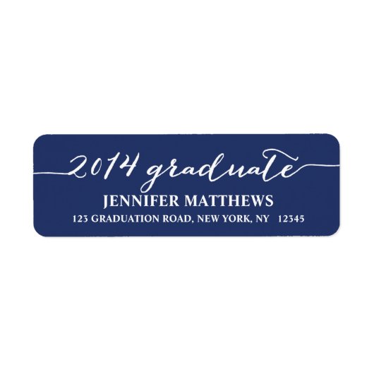 Eenvoudig Afstudeerder Afstuderen retour adres lab Etiket (Voorkant)