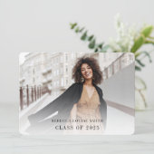 Eenvoudig Afstudeerder Foto Afstuderen Elegant Par Kaart (Staand voorkant)