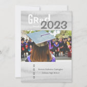Eenvoudig AFSTUDEERDER Foto Naam Jaar Afstuderen Aankondiging (Voorkant)